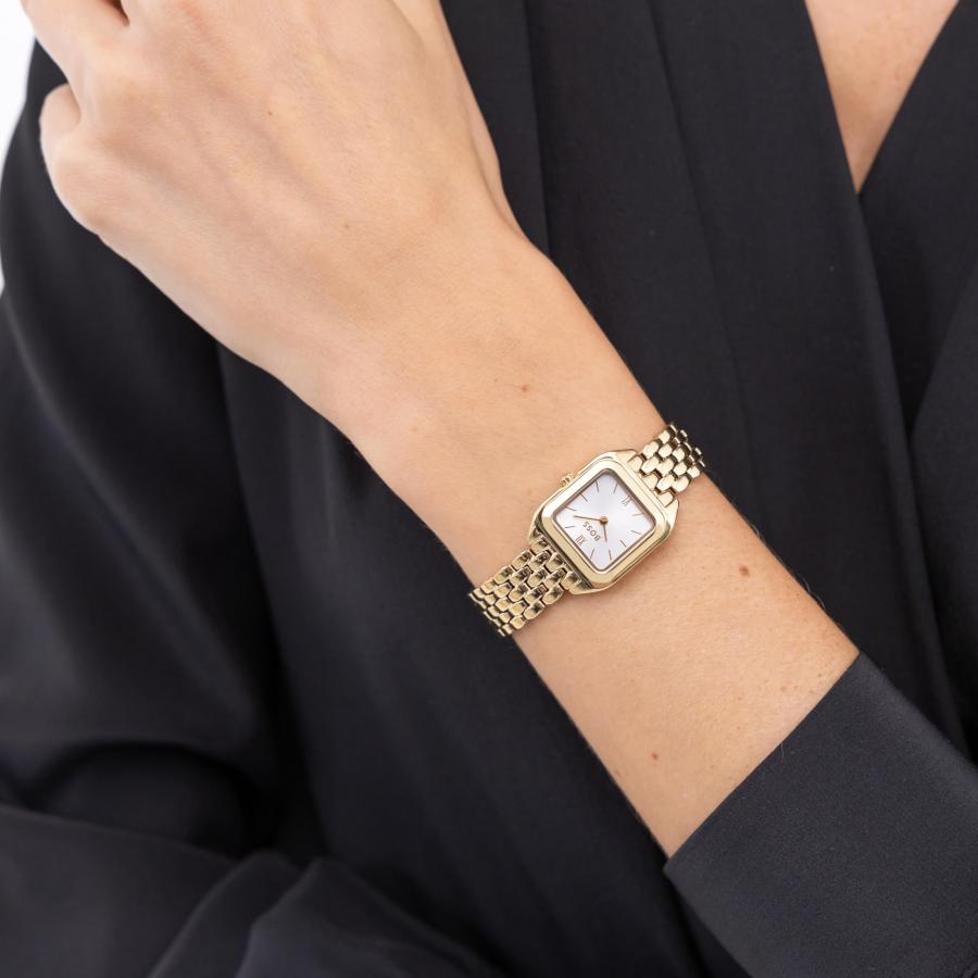 BOSS Women's Mae Petite Watch, Ionic Plated Thin Gold Steel Bracelet 3B Modern, Stylish Timepiece - Gift for Her 22mmの画像