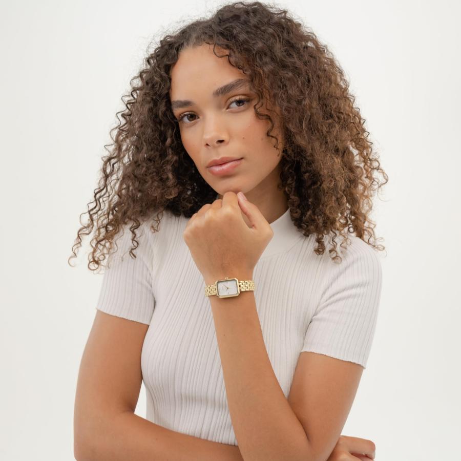 HUGO Women's #Cosy Watch, Ionic Plated Thin Gold Steel Bracelet 3B Modern, Stylish Timepiece - Gift for Her 21mmの画像