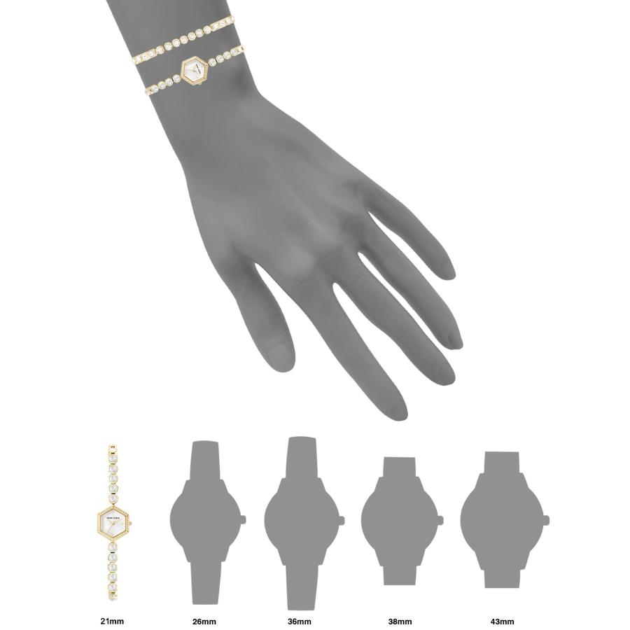 Anne Klein Women's Premium Crystal Accented Bracelet Watch Setの画像