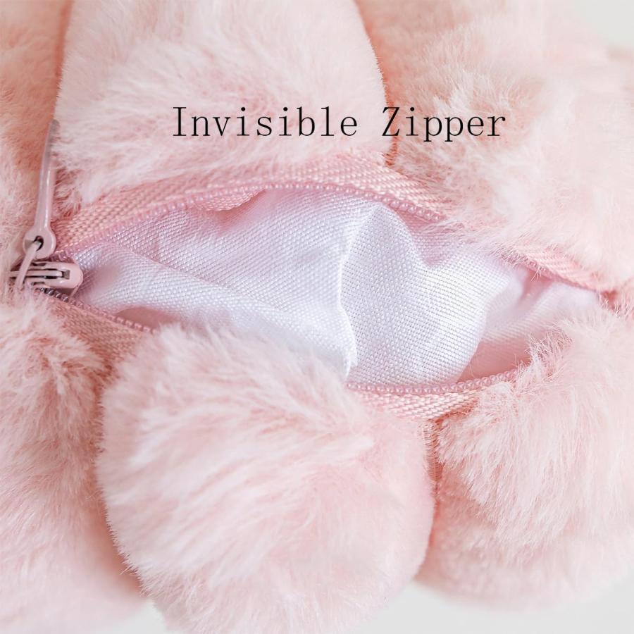 Ukadou Heart Shaped Pillow Decorative Throw Pillows for Couch Bed Soft Faux Rabbit Fur Heart Pillow Fluffy Plush Love Cushions for Valentines Day Wedd_3