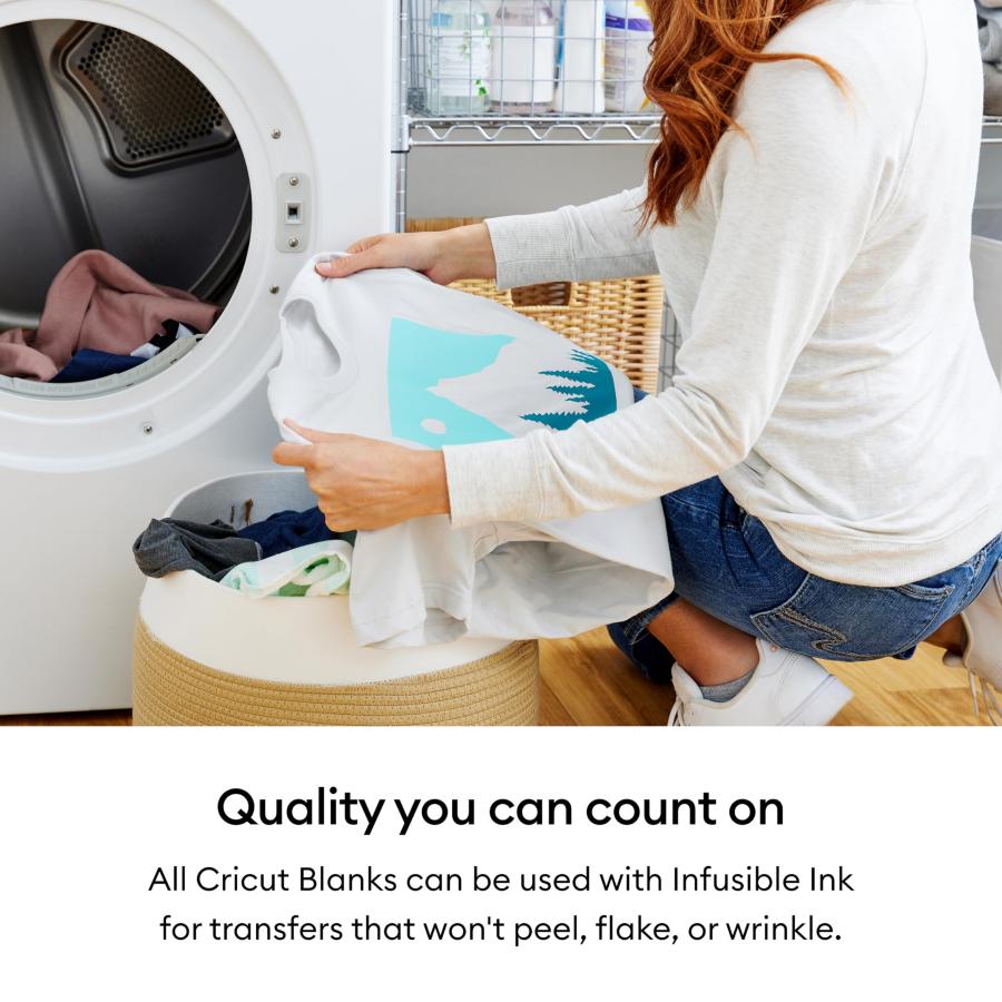 Cricut ユース Tシャツ ブランク、クルーネック - S (6-7) - DIY カスタム Tシャツ - Infusible Ink 転写シート、ペン、マーカー、昇華