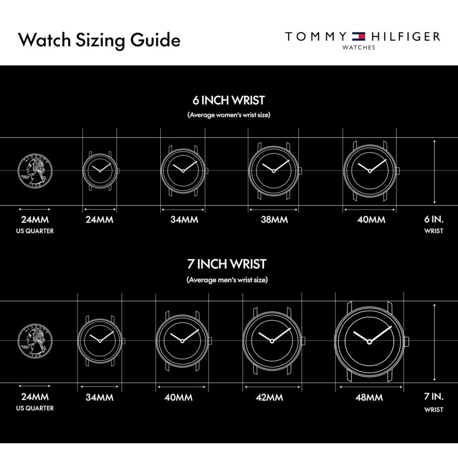 Tommy Hilfiger メンズ腕時計 3針クォーツ 42mm ブラック文字盤 ゴールドケース ブラックリンクブレスレットの画像