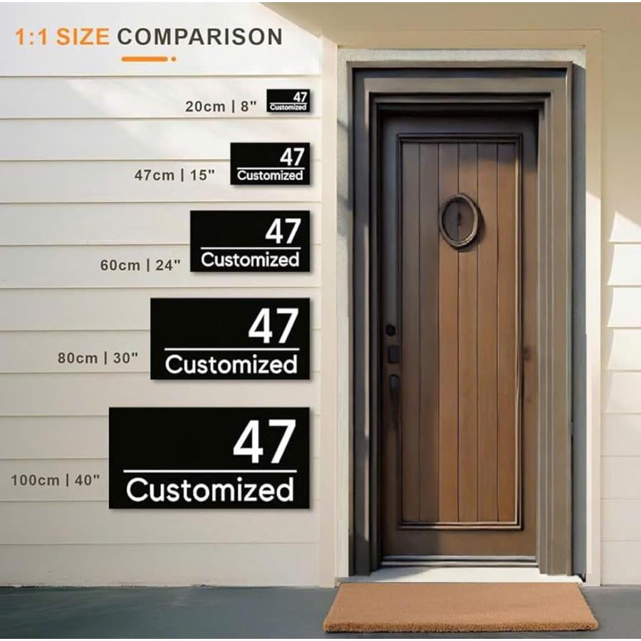 Custom Backlit LED House Number Sign for Outside， Modern Illuminated Address Plaque for Home， Personalized Lighted Sign - Waterproof (20x10cm(8 x 4 in_2