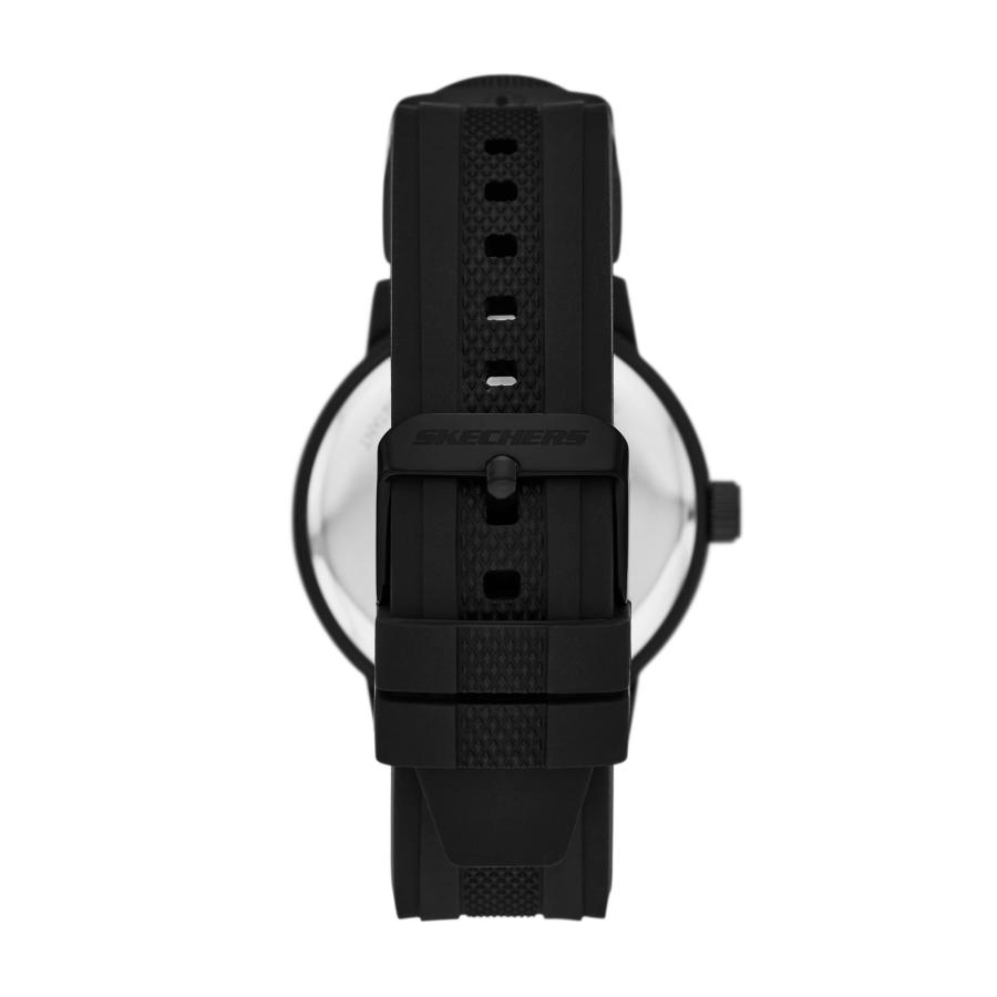 Skechers Sets メンズ腕時計 アナログ 44mm ブラックケース シリコンバンド コンパスチャーム 交換ストラップ付属 SR9138の画像