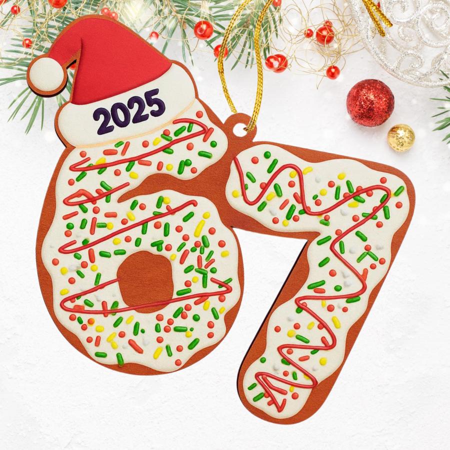 ジンジャーブレッド67クリスマスオーナメント2025 - Santa Says Six