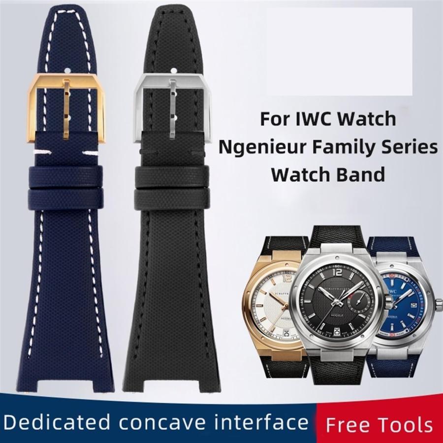 TOPBD IWC インジュニア IW500501 IW378507対応 高密度ナイロン腕時計バンド 凹型インターフェース 防水の画像