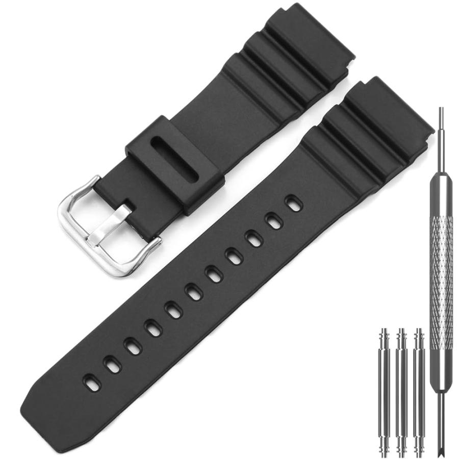 カシオ MDV-106/AMW320/MTP-VD01対応 22mm 交換用ラバーベルト