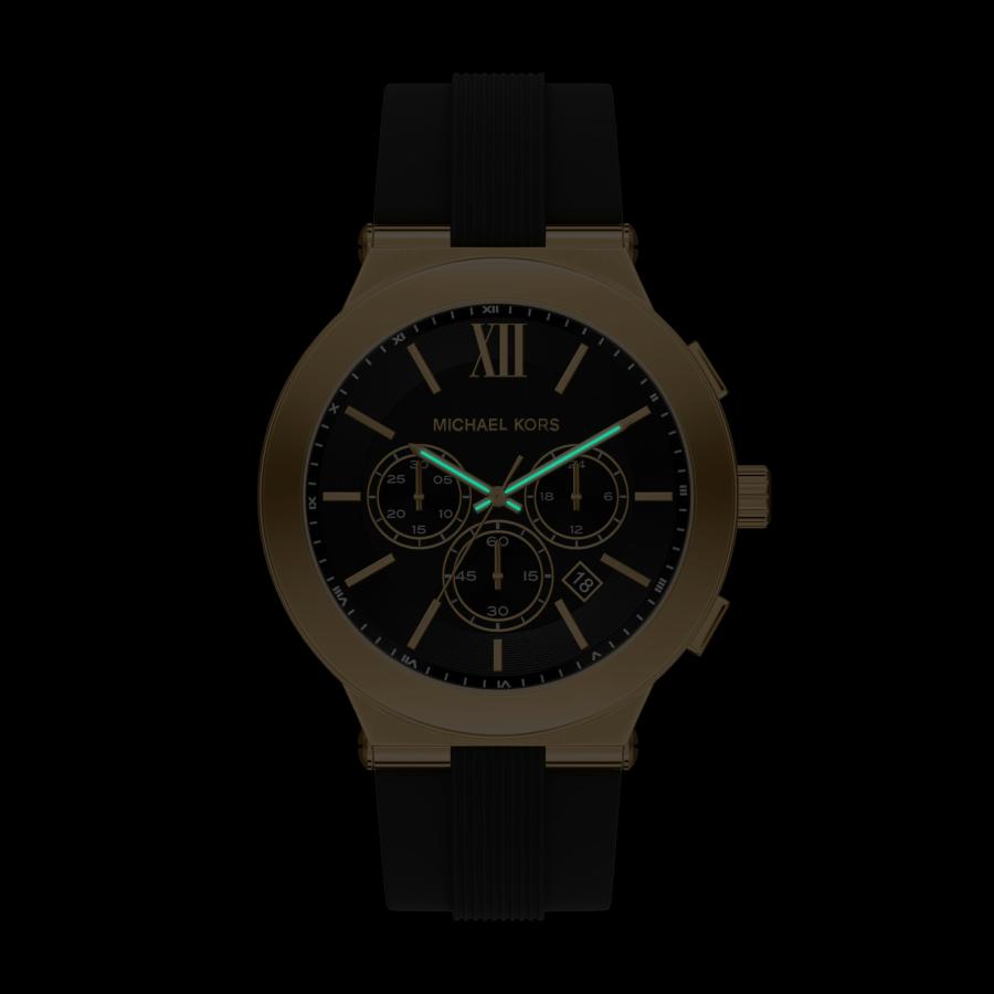 Michael Kors Men's Billie Chronograph Black Silicone Watch (Model: MK9253)の画像