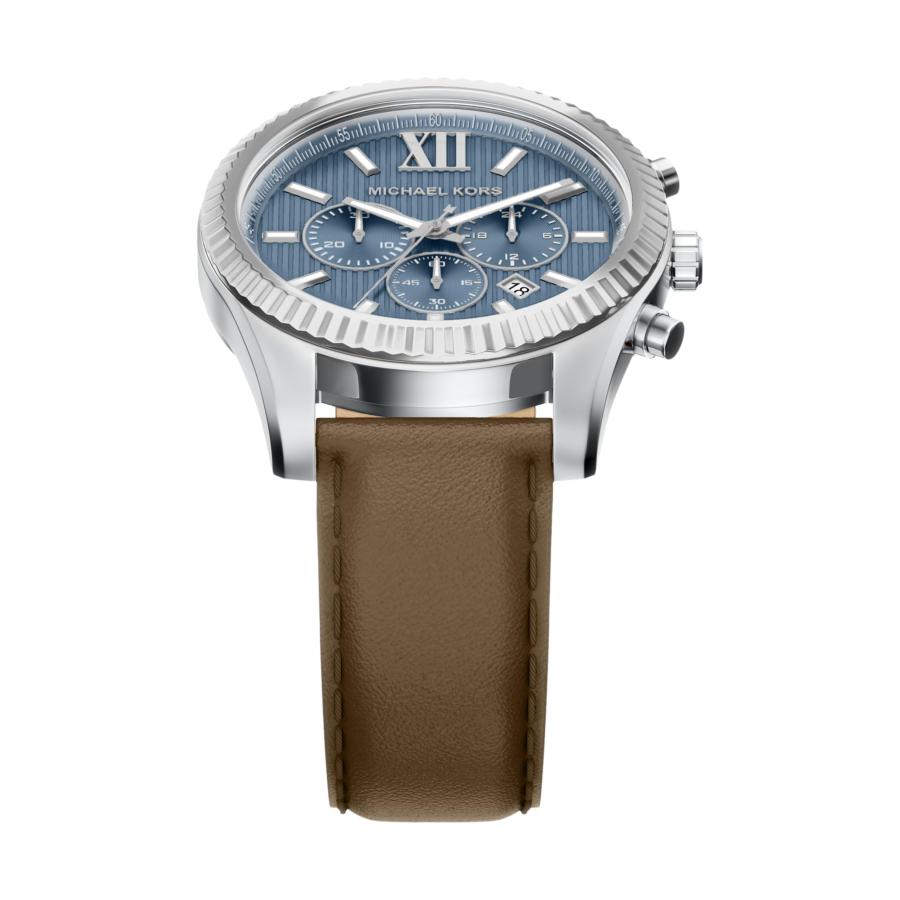Michael Kors Men's Lexington Chronograph Brown Leather Watch (Model: MK9258)の画像