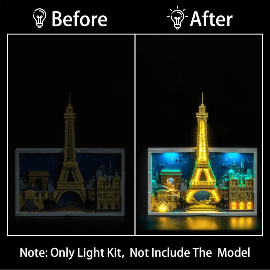 LED Lighting Kit for Lego 21064 Paris - City of Love - Custom Lights to Mount， Compatible with this Model (Model Not Included)_1