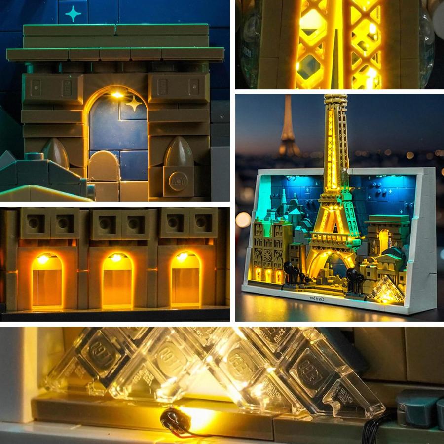 LED Lighting Kit for Lego 21064 Paris - City of Love - Custom Lights to Mount， Compatible with this Model (Model Not Included)_3