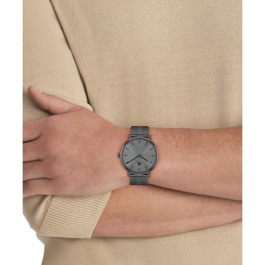 Calvin Klein メンズ CK Real クォーツ 42mm グレーケース グレーダイヤル グレーブレスレット 30m防水の画像