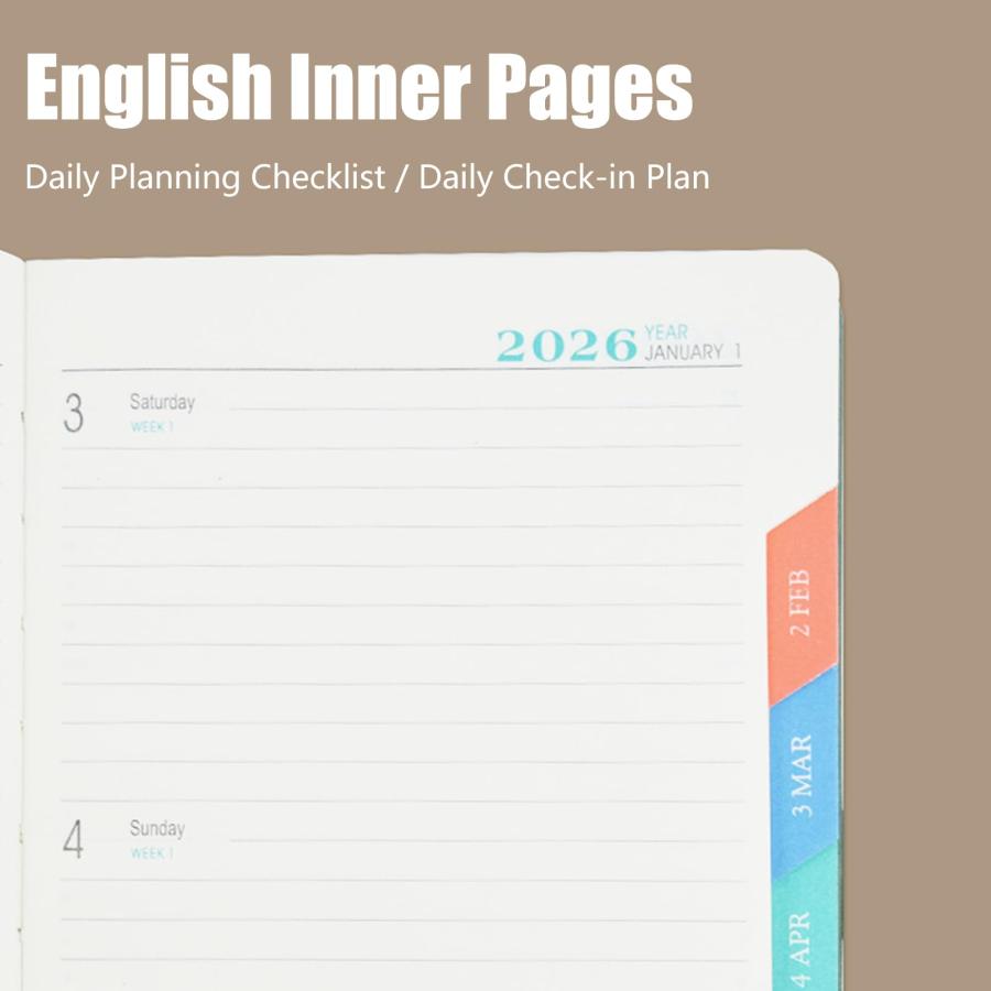 UpGBRF 2026 Appointment Book Daily Plannerweekly Appointment Book Weekly Softcover Planner Jan. 2026 - Dec. 2026，Pink_2