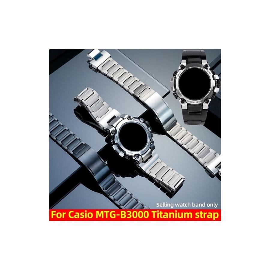 Casio G-SHOCK MTG-B3000対応 チタン合金腕時計バンド（シルバー）の画像