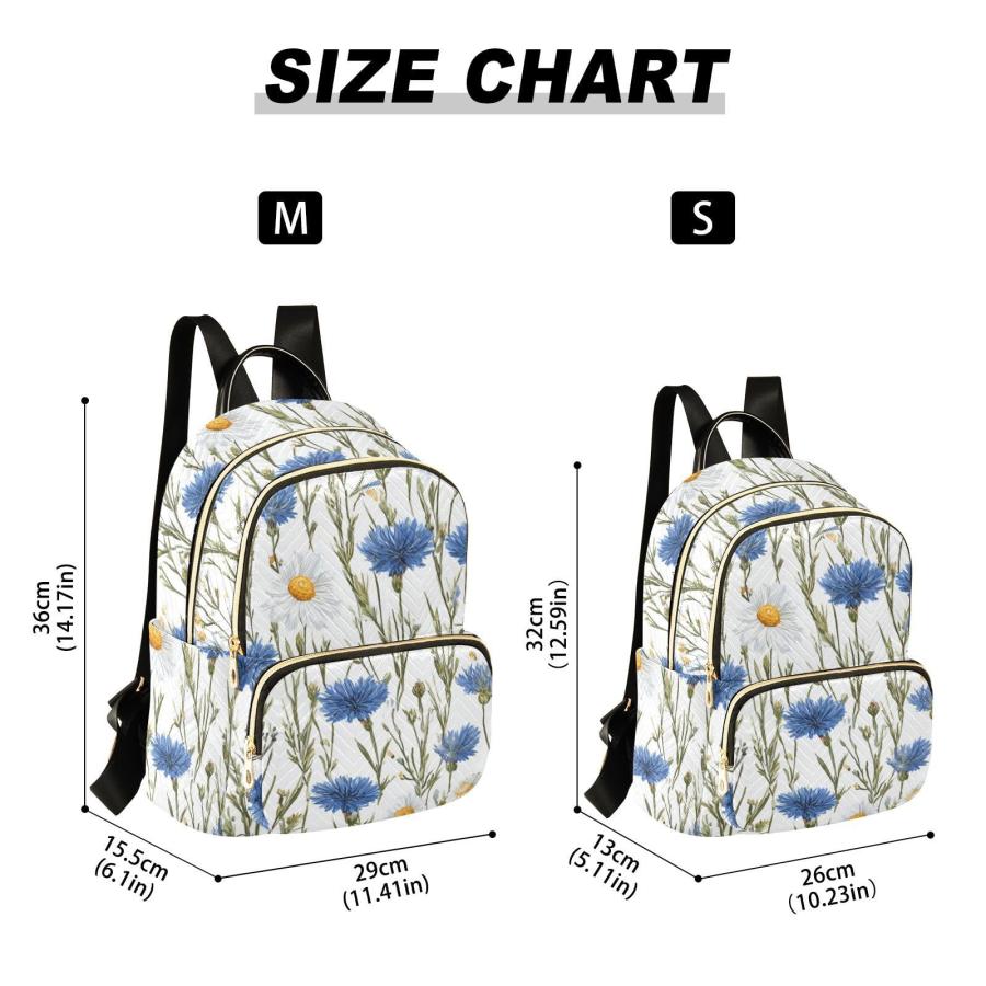 Tatenale Blue and White Daisy03 Laptop Backpack Women Travel Work Womens Backpack with Large Capacity Quilted College Bags Casual Daypack Fashion03の画像