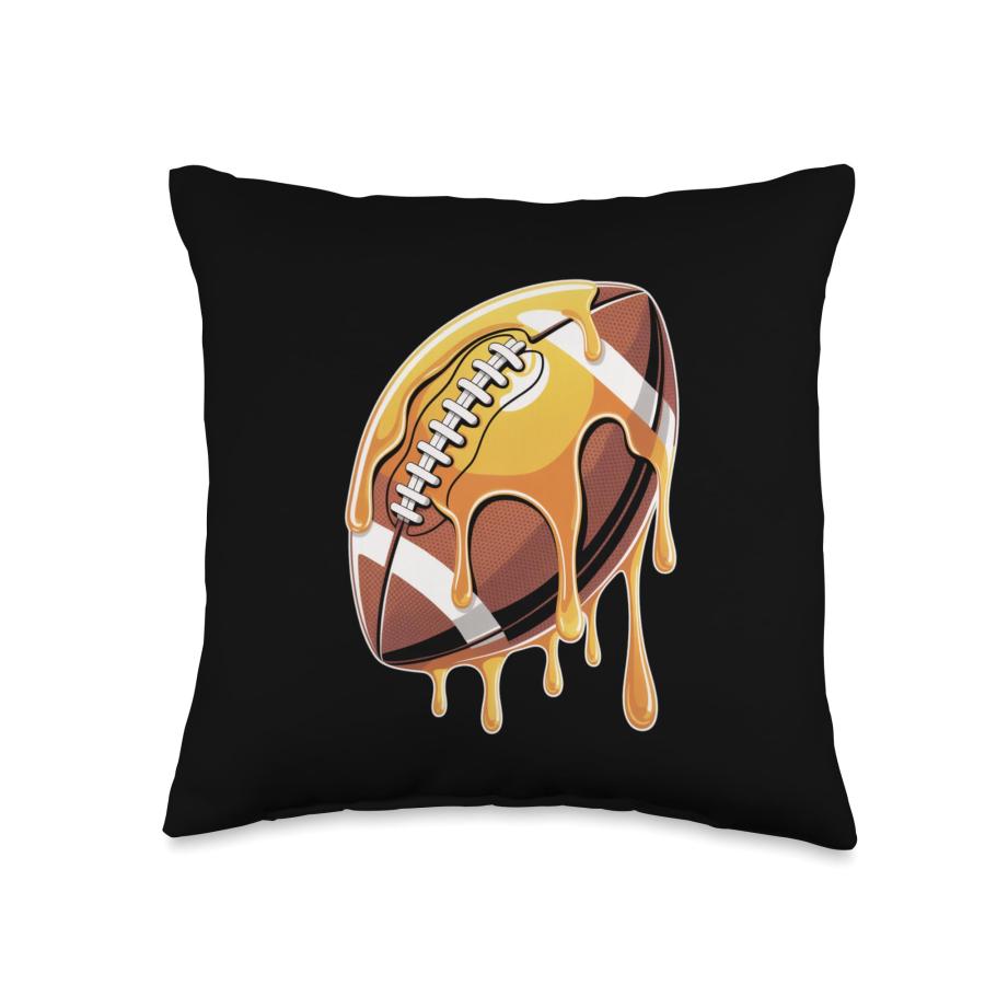 American Football Cheese Drip Funny Throw Pillow