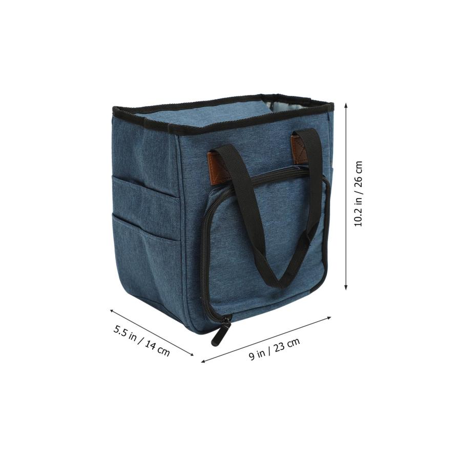 YARNOW Knitting Tool Organizer Bag Handle， Portable Crochet Tote Yarn Storage Holder for Home and Travel， Blue Weaving Tool Storage Carrier_1