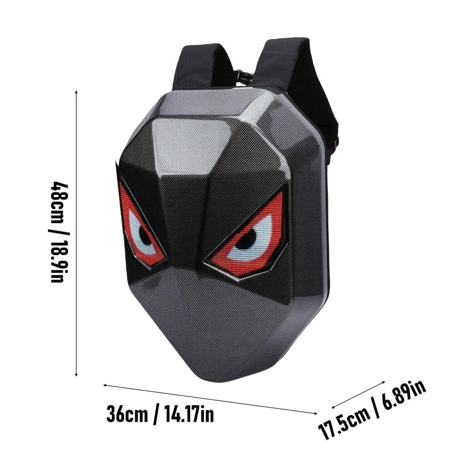FTVOGUE LED Backpack, 3D Hard with 40x48 Full Color Screen for Text Animation Image Editing, Anti Theft Laptop Bag for Travel Cycling Gatheringsの画像