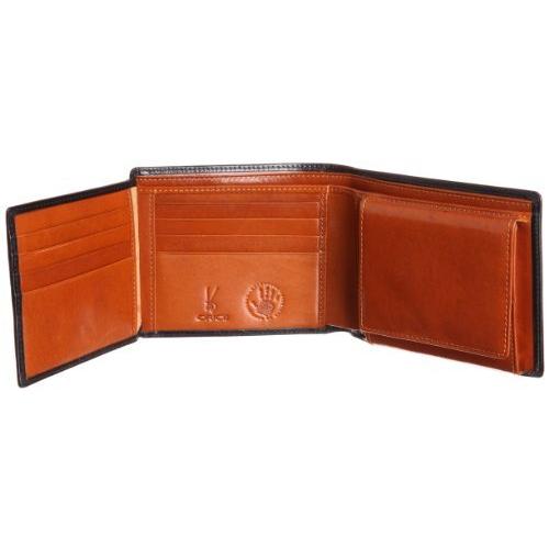 オリーチェ 二つ折り財布 オリーチェレザー使用 メンズ (ブラック) 牛革 イタリアンレザー あり