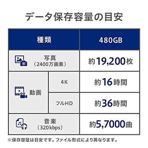 I-O DATA ポータブルSSD SDPX-USC480SB (480GB/USB 3.1 Gen2 Type-C 対応) Gen2 USB