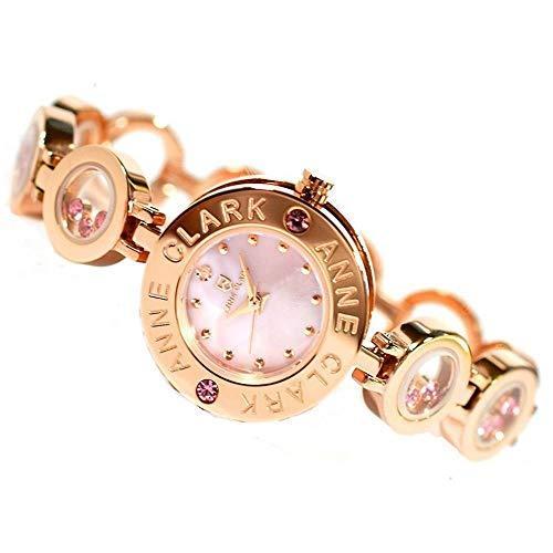 値引きする  ANNE CLARK レディース腕時計 1008シリーズ 天然シェル文字盤 天然ダイヤ ダイヤモンド ムービングストーンブレスレット (ピンクゴールド/ピンク文字盤) 腕時計用ベルト、バンド