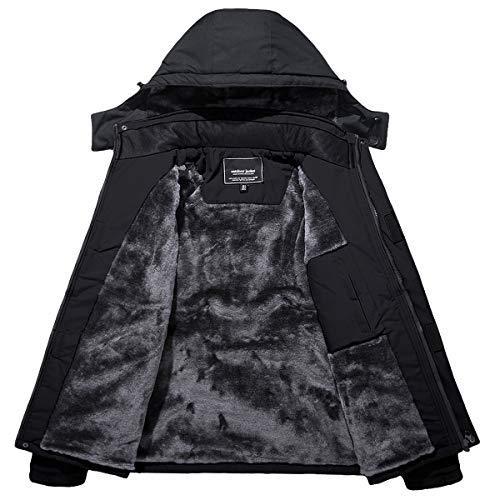 KEFITEVD トレッキングウェア メンズ ジャケット ハイキング スキーウェア アウトドア コート ブラック JP 2XL JP