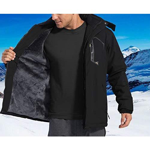 KEFITEVD トレッキングウェア メンズ ジャケット ハイキング スキーウェア アウトドア コート ブラック JP 2XL JP