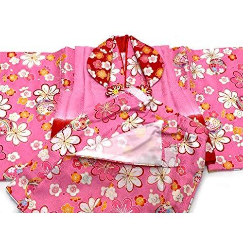 初節句 女の子 着物 ベビー 被布セット(0〜1歳)赤ちゃんの被布と着物セット 合繊「ピンク赤ｘピンク、鈴と梅」HUGEa-12｜best-net-store｜04