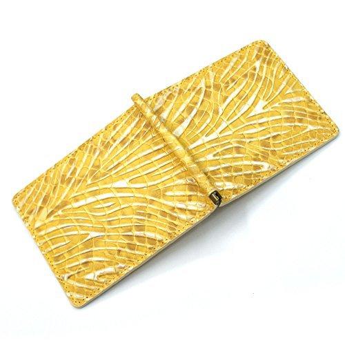 超爆安 P Wv1040 Ms Yellow 札ばさみ 財布 本革 ヘビ革 ダイヤモンドパイソン ウェーブ イエロー マネークリップ