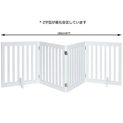 unipaws 木製犬用ゲート、折り式バリア、ペット用家具フェンス 、白い ペット用品 フェンス