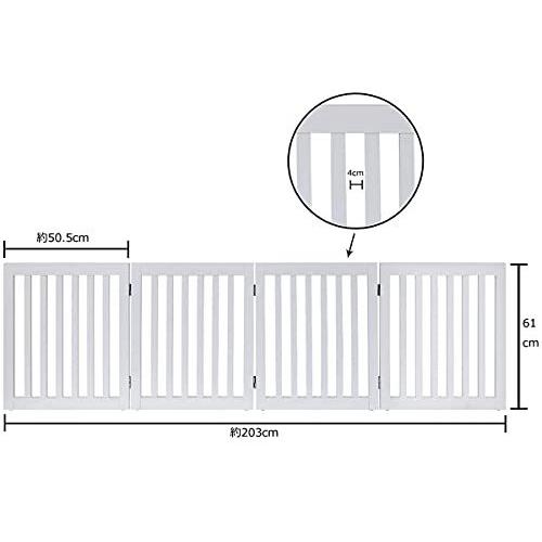 unipaws 木製犬用ゲート、折り式バリア、ペット用家具フェンス 、白い ペット用品 フェンス