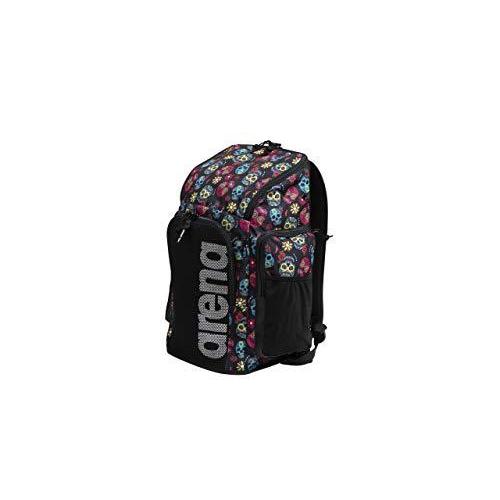 Arena Team 45L Swimming Athlete Sports Backpack Training Gear Bag for Men and Women, Crazy Skulls Carnival