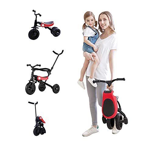 Kamelun 三輪車 3in1 手押し棒付き 手押し車 1~6歳 折り畳み自転車 軽量 子供 自転車 誕生日プレゼント キックバイク へんしんバイク 保護ガード付き 