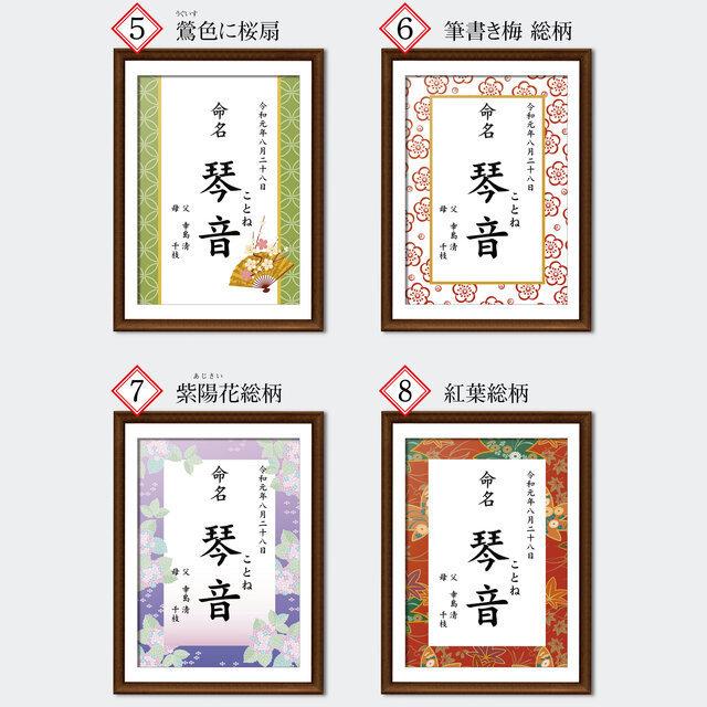 ポイント10倍還元 命名書 和柄12種 命名紙 用紙のみ A4 おしゃれ