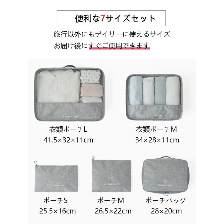 送料無料 7点セット トラベルポーチ セット おしゃれ 旅行 便利 防水
