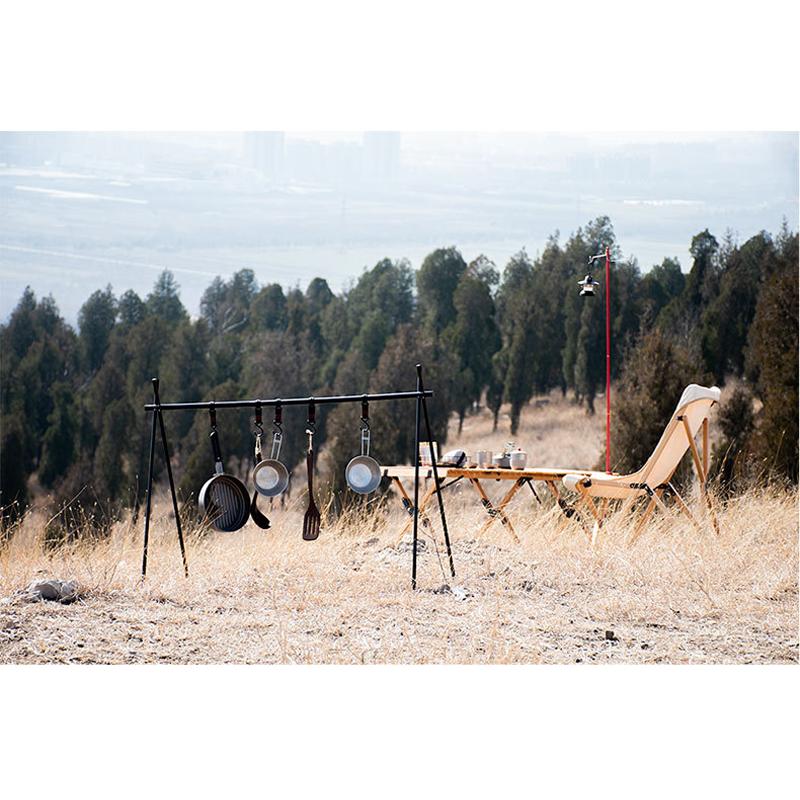 アウトドア ハンガー ラック Lサイズ 折りたたみ フック付き