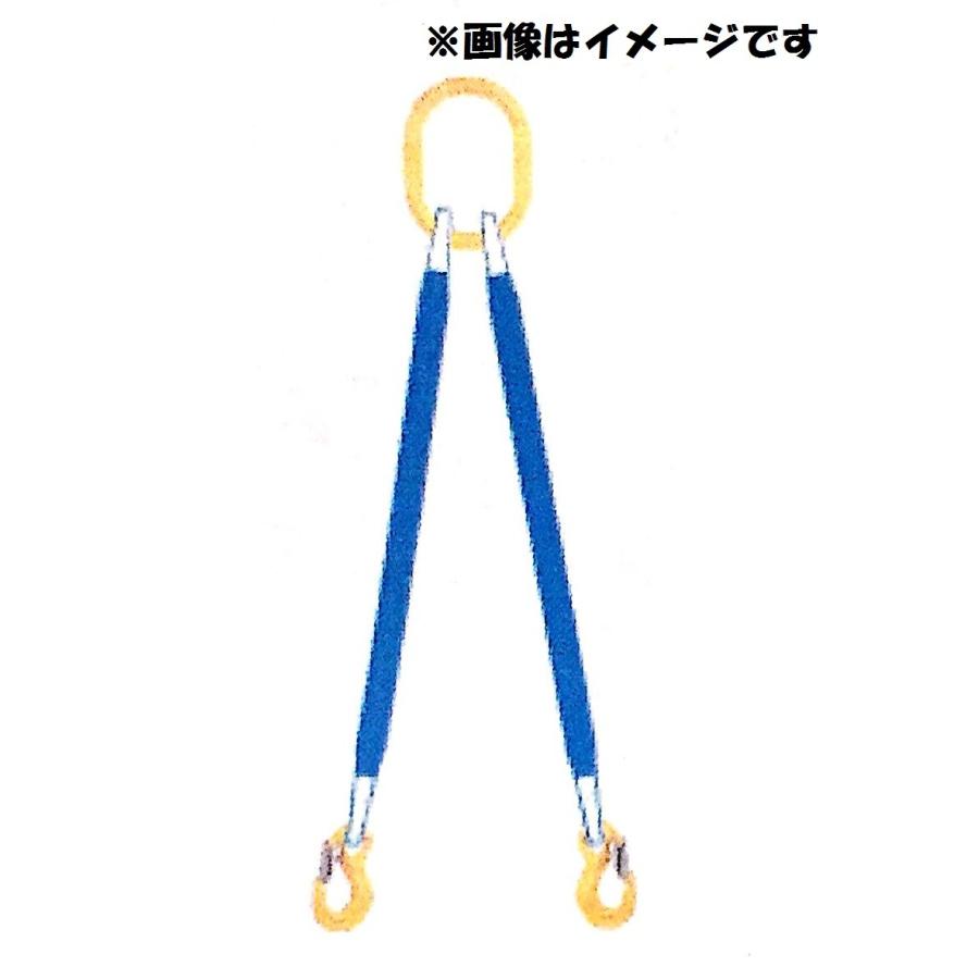 金具付ベルトスリング２点吊　耐荷重１．６ｔ　ベルト長さ３．５ｍ　ベルト幅２５ｍｍ　２本吊　ホウショウ スリング、吊具 大人気の