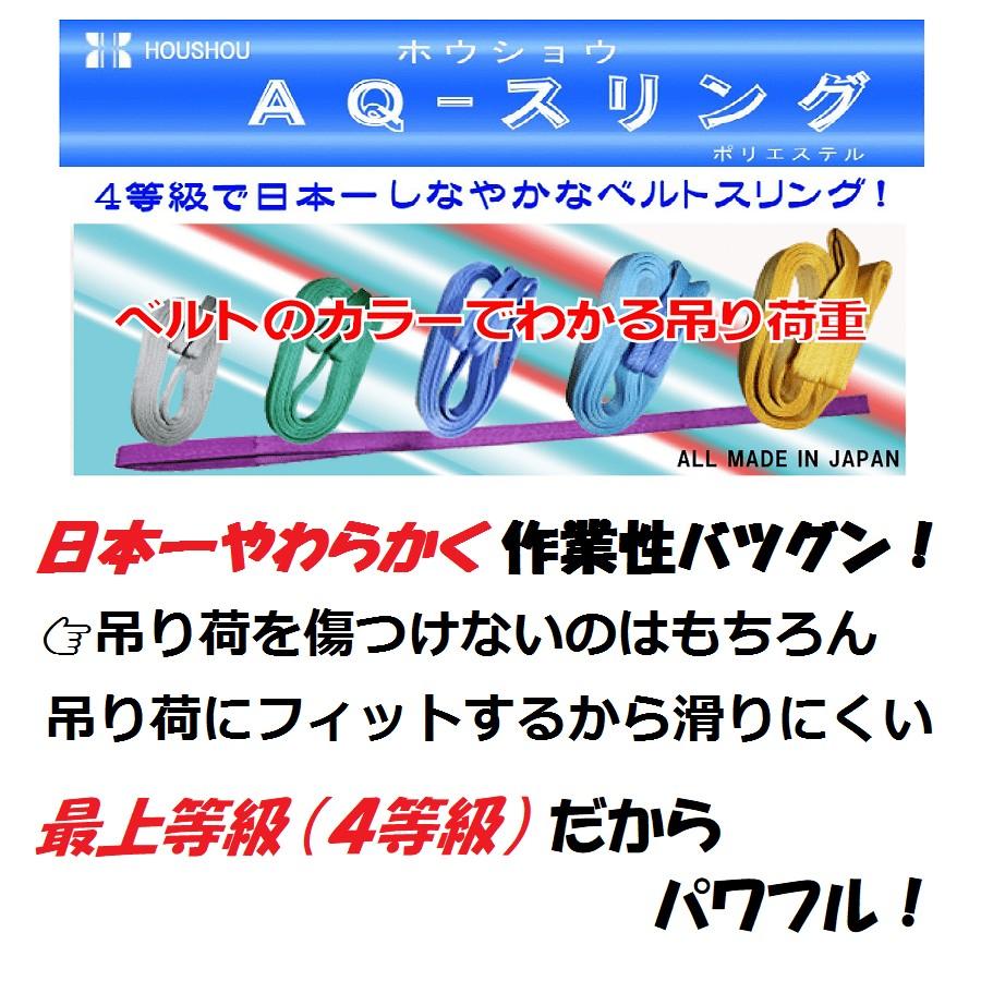 ホウショウ　ベルトスリング　25ｍｍ幅×8ｍ　最上等級（4等級）ＡＱスリング　両端アイ型　最大使用荷重1t　ナイロンスリング　スリングベルト｜best-sling｜02