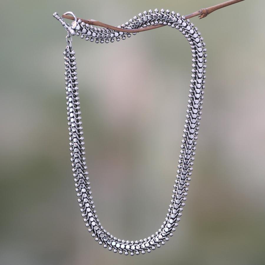 【並行輸入品】NOVICA ハンドメイド 925スターリングシルバー チェーンネックレス 石なし インドネシア [長さ17インチ x 幅0.4イの画像