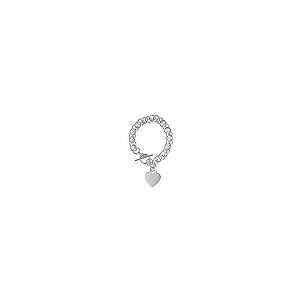 【並行輸入品】スターリングシルバーハートタグブレスレットラウンドリンクHeavy Weightハンドメイド& Matching Necklaceの画像