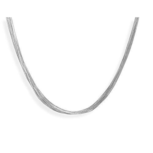 【並行輸入品】リキッドシルバーネックレス 10ストランド スターリングシルバー 米国製, 金属 AzureBella Jewelry Liquiの画像
