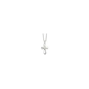 【並行輸入品】スターリングシルバークロスネックレス 18インチ 春リング 925 Sterling Silver Polished Open_2