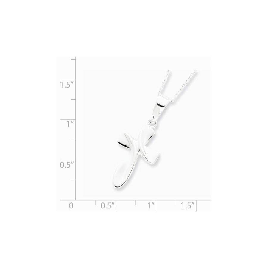 【並行輸入品】スターリングシルバークロスネックレス 18インチ 春リング 925 Sterling Silver Polished Open_3