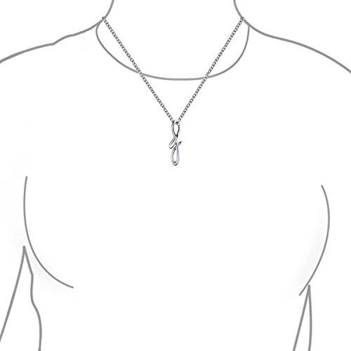 【並行輸入品】[Bling Jewelry] 女性 .925 スターリングシルバー 18 インチ用レター F 筆記体アルファベット スクリプト