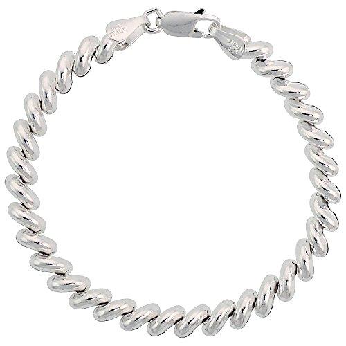 【並行輸入品】スターリングシルバー ベビー サンマルコ ブレスレットとネックレス イタリア製 1/4インチ Smallest Sterlingの画像