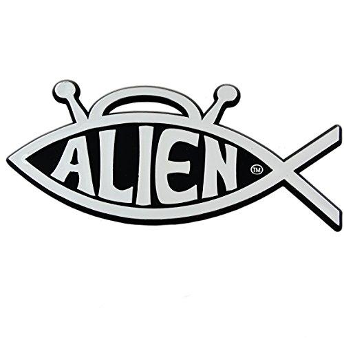 【並行輸入品】Alien Fish Plastic Auto Emblem   [Silver][5'' x 2 3/4'']の画像