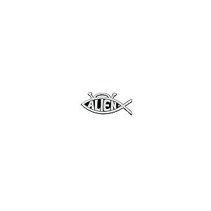【並行輸入品】Alien Fish Plastic Auto Emblem   [Silver][5'' x 2 3/4'']の画像