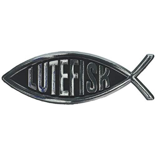 【並行輸入品】EvolveFISH Lutefiskエンブレム Lutefisk Fish Plastic Auto Emblem   [Silの画像