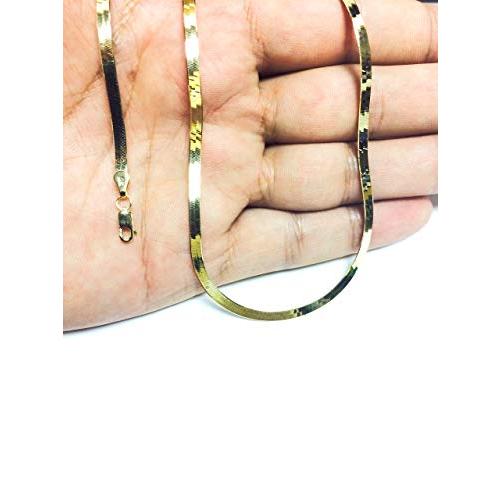 【並行輸入品】[JewleryAffairs] 14kイエローゴールドインペリアルヘリンボーンチェーンネックレス、3.0mm、18 " Jeweの画像