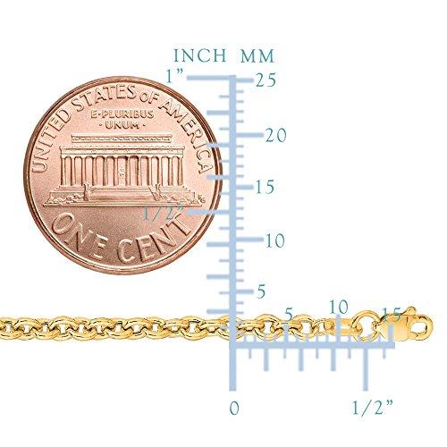 【並行輸入品】14kイエローゴールドフォルサントナチェーンネックレス、3.1mm、24" Jewelry Affairs 14k Yellowの画像